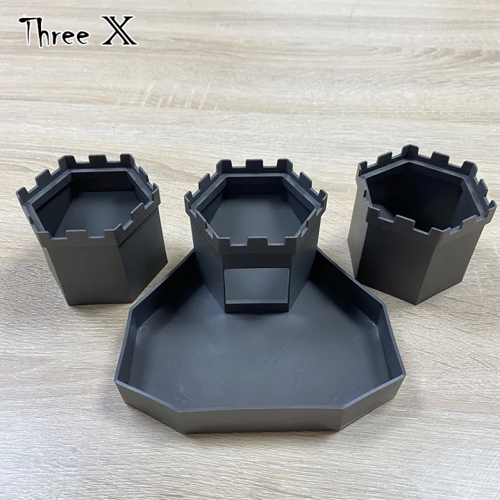 Castle Foldable Dice Rolling Tower for D&D Game RPG and Tabletop Gaming