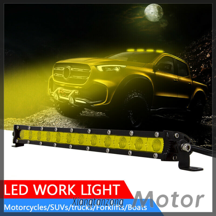 xiangtanzong-ไฟบาร์-led-ตัดหมอกหลากสี12นิ้ว60w-รถบรรทุก-suv-ไฟสาดแถวเดียวบางเฉียบ