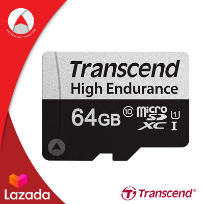 Transcend MicroSD Card 64GB High Endurance ความเร็วอ่าน สูงสุด 95MB/s ความเร็วเขียน สูงสุด 45MB/s (TS64GUSD350V) รับประกัน 2 ปี เมมโมรี่ การ์ด กล้องติดรถยนต์ กล้องหน้ารถ หลังรถ และ กล้อง วงจรปิด CCTV กล้องวงจรปิดหลอดไฟ ip camera Xiaomi mi pro 7 Memory