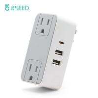 Bseed เต้าเสียบปลั๊กไฟฟ้าแบบคู่ขนาดเล็กพร้อมช่องเสียบคู่สำหรับ Usb ชาร์จเร็ว C