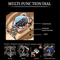 POEDAGAR Men Watch Luxury Business Quartz Watches Stainless Steel Strap Waterproof Luminous Sport Chronograph Men S Wristwatch