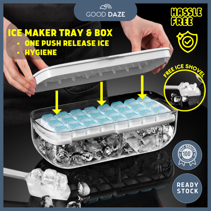 Ice Cube Tray, 48 Cubes with Lid and Storage Bin for Freezer, Ice Cube  Molds