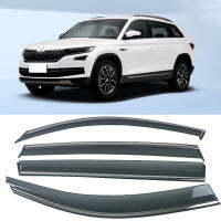 สำหรับ Kodiaq 2016 -2021 Chrome Molding Trim Strip Wind Visor Deflectors ประตูด้านข้างหน้าต่าง Air Guard กับ Snow Sun Rain