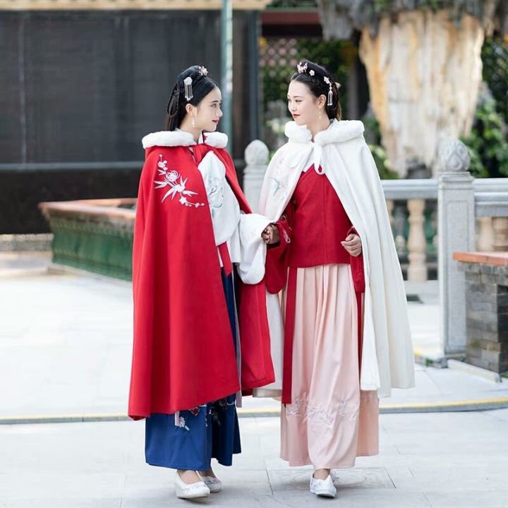 ผู้หญิงแฟชั่น-hanfu-เสื้อคลุมแจ็คเก็ตบวกกำมะหยี่สไตล์จีนปักเสื้อคลุม