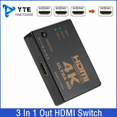 HDMI-compatible Switch 4K Switcher 3 In 1 Out Full HD 1080P Video Cable Splitter 1x3 Hub Adapter Converter For TV Box HDTV PC