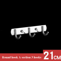 Stainless Steel Coat Hooks Perforated Bathroom Towel Hook Kitchen Storage Shelf Row Hook Household Hardware Pendants Accessories