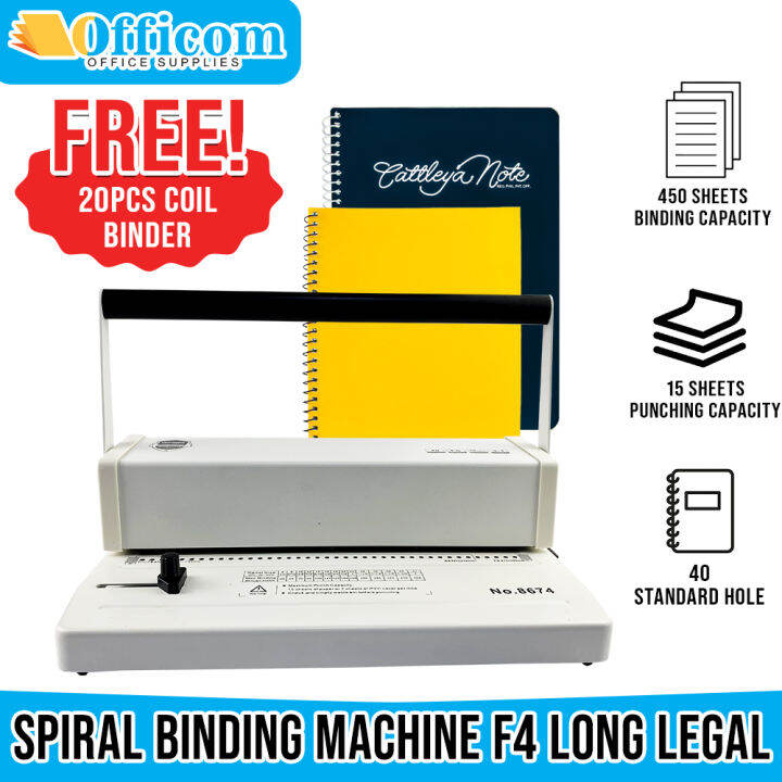 Officom Spiral Binding Machine F4 Long Legal Size 40 Holes 3:1 Pitch ...