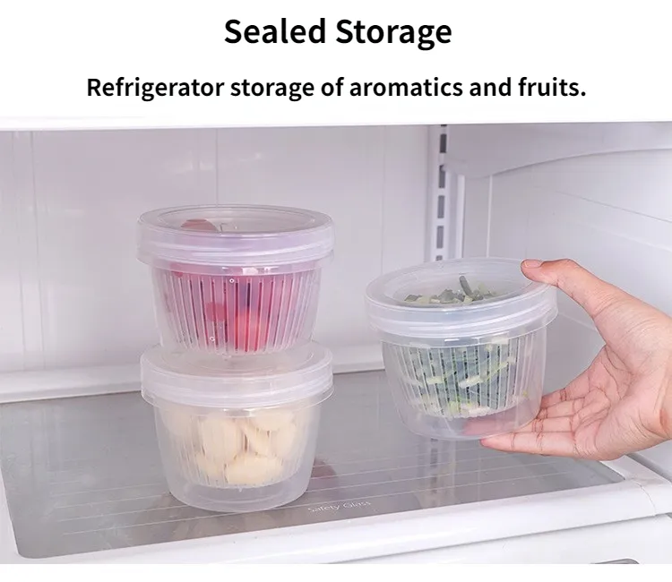 Food Storage Containers with Lids Airtight Scallion Preservation