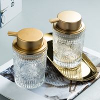 【CW】 Transparent Glass Dispenser Shampoo Bottle Apartment Hotel Hand Washing dispenser dish