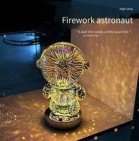 Fireworks astronaut atmosphere light 3D stereo astronaut touch nightlight USB charging gift decoration LED table lamp Night Lights