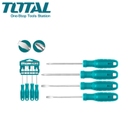 TOTAL ชุดไขควง 4 ตัวชุด (ปากแบน และ ปากแฉก) รุ่น THTDC250401 ( 4 pcs Screwdriver Set )