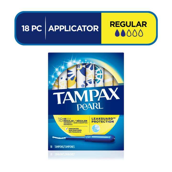 TAMPAX Pearl Plastic Unscented Regular Tampons 18pcs (Laz Mama Shop ...