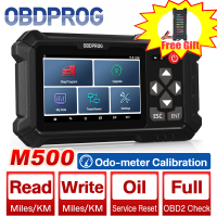 เครื่องสแกน OBD2 Scanner M500 OBDPROG เครื่องมือวินิจฉัยรถ ODB ปรับการแก้ไขเครื่องวัดระยะทางไมล์ระดับมืออาชีพลดขนาดด้วยเครื่องมือรีเซ็ตน้ำมัน