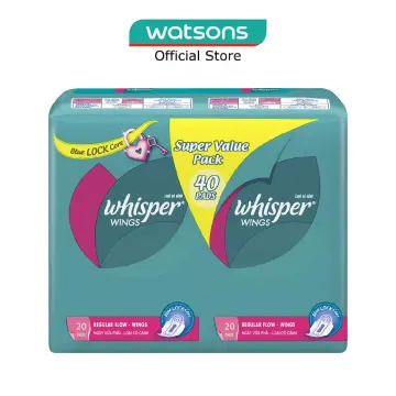 Buy Whisper Bindazzz Night Sanitary Pads, 20 Thick Pads, XXXL, upto 0%  Leaks, Suitable for Heavy Flow, 75% Longer & Wider back, Comfortable Cushiony  soft wings, 40 cm Long