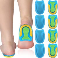 1pair Silicone Gel Insoles for Plantar Fasciitis Heel Spurs Pain Unisex Foot Cushions Massagers Care Elastic Half Heel Shoes Pad Shoes Accessories