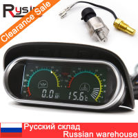 H 12V 24V 2 In1 LCD Car Digital Gauge Oil Pressure Gauge Water Temp Meter 18 NPT Oil Press Sensor 10mm Water Temperature Sensor