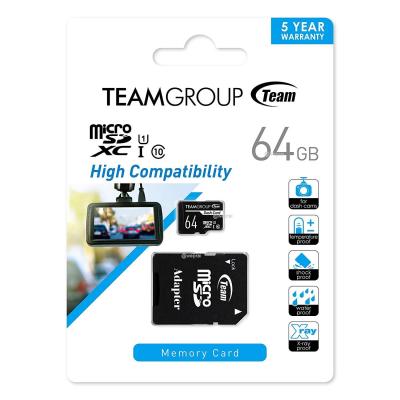 Team Group Dash Card UHS-I MicroSD CARD 64 GB Class 10 สำหรับกล้องติดหน้ารถยนต์ กล้องวงจรปิด
