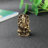 Hot Gold Lord Ganesha ตุ๊กตารูปปั้นช้างพระเจ้าประติมากรรม Ganesh Figurines ทองแดงบริสุทธิ์บ้านสวนพระพุทธรูปตกแต่ง Gift