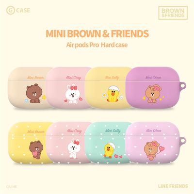 ~ ของแท้ เคสหูฟังแข็ง กันกระแทก ลายการ์ตูน Line Friends Brown Cony Sally พร้อมพวงกุญแจโลหะ สําหรับ Apple Airpods 3 Airpods Pro Airpods 2 1