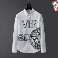 Versace เสื้อเทรนด์สถานียุโรปคุณภาพสูงลำลองพิมพ์ลายเพรียวบางสไตล์เกาหลีแบบใหม่แขนยาว