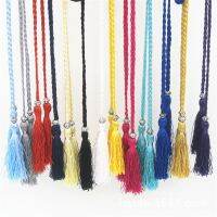 EUTUS Dress Decorated Waist Self-Tie Women ided Tassel Belt Chain Tie Rope Thin BowknotMulticolor