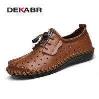 DEKABR ผู้ชายรองเท้าสบายๆสไตล์ฤดูร้อน Hollow Out Breathable Flats สำหรับชาย Loafer Creepers สบายรองเท้าขนาดใหญ่ Plus ขนาด38-47