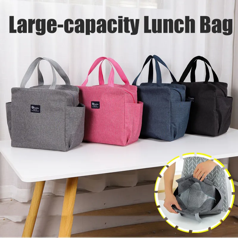 Oxford Lunch Bags for Women Large Capacity Lunch Box Insulated Bag Ladies  Picnic Food Shoulder Bags Cooler Hand Bag Tote