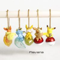 Twinkle Dolly Pokemon Pikachu Eevee Vaporeon Flareon Jolteon Mini PVC Figures Pendants Toys Dolls 5Pcs/Set