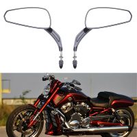 Black And Chrome Motorcycle Left Right Rear View Mirrors For Harley Davidson Street Glide Road King Side Mirror Replacement