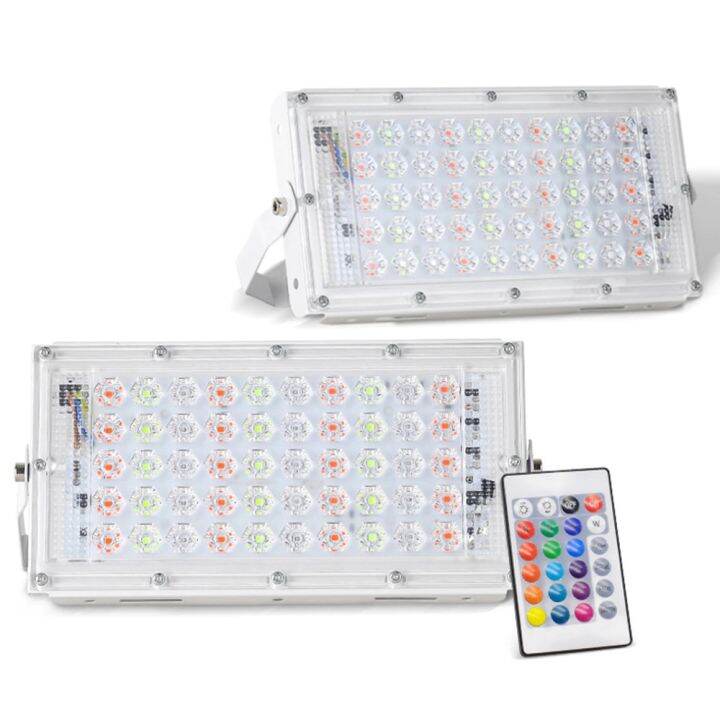 แผงไฟสี-โคมไฟสปอร์ตไลท์rgb-white-แผงไฟหลากสีเสียบไฟบ้าน-rgb-floodlight-รีโมทควบคุม-โคมไฟสี-หลอดไฟแผงrgb-ปรับหลากหลายสี-โคมไฟตกแต่งตามเทศกาล