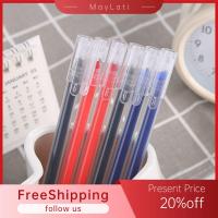 MAYLATI 10PCS 0.5มม. ปากกาเจล ปลายเข็ม หมึกดำ/น้ำเงิน/แดง ปากกาที่เป็นกลาง ของขวัญสำหรับนักเรียน เครื่องเขียนสเตชันเนอรี ปากกาเซ็นชื่อ โรงเรียนออฟฟิศออฟฟิศ