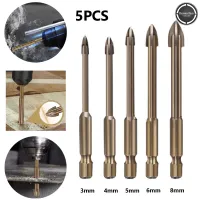 5 X Multifunctional Cross Alloy Drill Bits Tip Universal Drilling Triangle Bit Carbide Tip Drill Bits