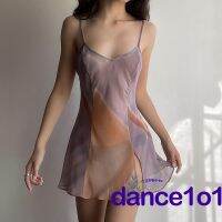 COD SDFGERTYTRRT ✥UO✿Women´s Spaghetti Straps V Neck Tie-dye Split Open Back Mesh Mini Dresses