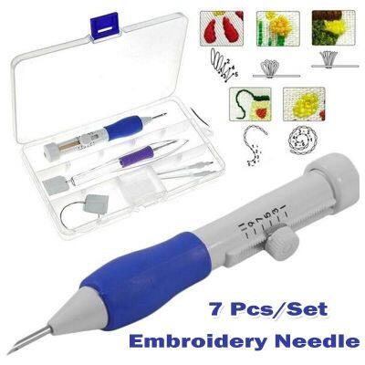 Embroidery Punch Needle Kit Stitching Tool Set Magic Embroidery Needle Pen Weaving Tool Knitting Sewing Tools for DIY Sewing Needlework