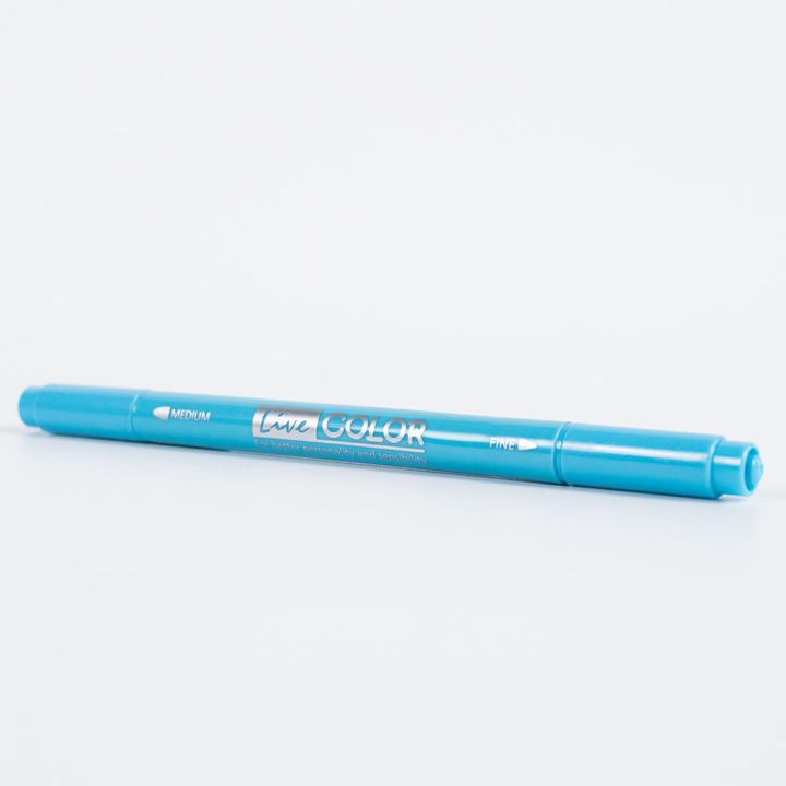 monami-live-color-23-light-blue-ปากกาสีน้ำ-ชนิด-2-หัว-สีฟ้าอ่อน-ของแท้