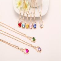 New Romantic Women Ladies Fashion Popular Crystal Necklace Love Drift Bottles gift for women Boho Layering Chokers Chockers girl