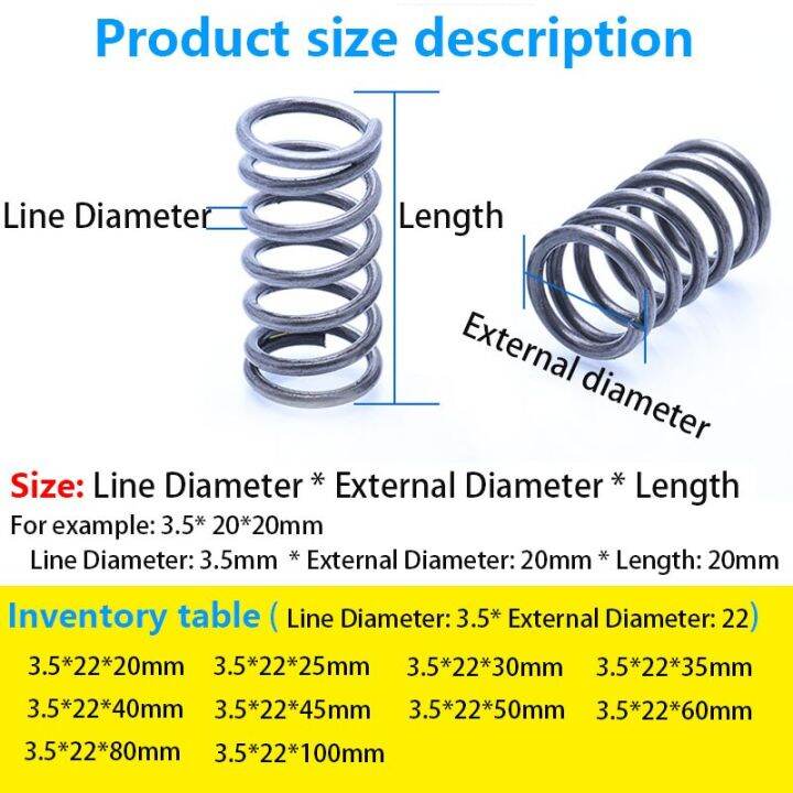 worth-buy-เส้นผ่าศูนย์กลาง3-5มม-เส้นผ่าศูนย์กลางภายนอก22มม-ยาว20มม-100มม-สปริงรับแรงดันสปริงแบบสปริงอัด