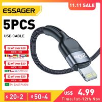 HOT weime428 - / Essager 5ชิ้น2.4A สาย USB สำหรับ IPhone14 13 12 Pro Max เคเบิ้ล PD 20วัตต์สายชาร์จอย่างรวดเร็วสำหรับ iPhone สายชาร์จ USB ข้อมูลลวด