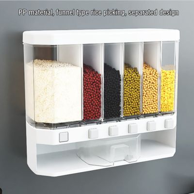 【CW】 Storage Dispenser Wall-Mounted Rice Barrels Sealed Dry Food Press Cereal