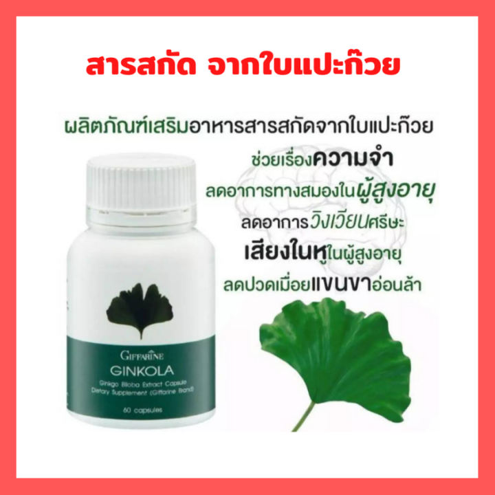 แปะก๊วย-ginkola-กิฟฟารีน-สารสกัดจากใบแปะก๊วย-จิงโกล่า-ชนิดแคปซูล-เสริมความจำ-น้ำในหูไม่เท่ากัน-อาการวิงเวียน