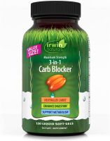 3-In-1 Carb Blocker, Irwin Naturals Maximum Strength,150 Liquid Soft-Gels