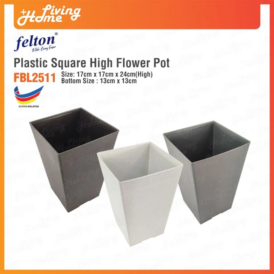 ❗ Ready stock❗ 】 Square Pot High (Pasu Bunga Pokok Plastik Tinggi) Diameter  17cm - FBL2511