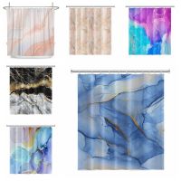 3D Digital Printing Resistant Waterproof Bathroom Shower Curtain Marble Pattern Texture Shower Curtains Abstract Gradient Bathroom Waterproof Polyester Bath Curtain Home Decor with Hooks