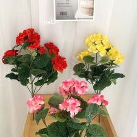 【cw】Artificial Flowers Artificial Geranium Red Pink Flowers Plant Flower for garden wall of flowers mariage wedding decoration ！