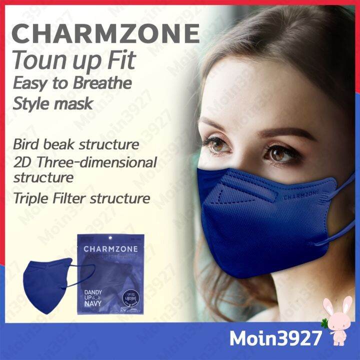 Buy now! KF94 face mask korea CHARMZONE ton up fit Dandy up Navy Lazada PH