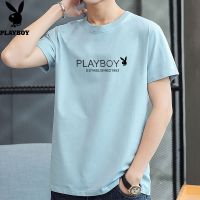 COD Playboy Mens Short-sleeved T-shirt Trendy Brand Loose Unisex Half Sleeves