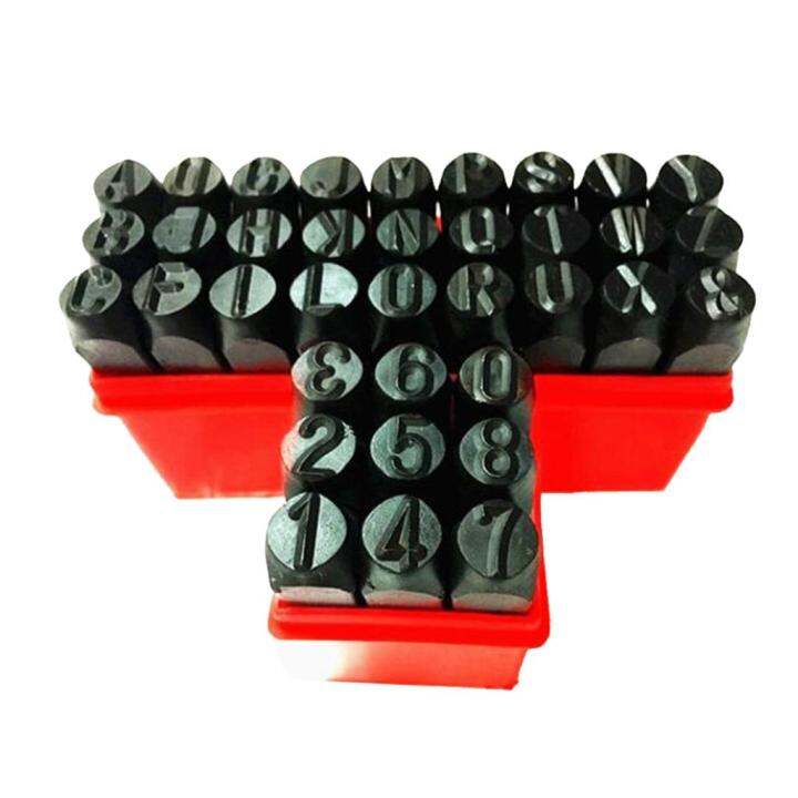 LazaraHome Durable 36pc 6mm Steel Letter & Number Stamp Punch Set Metal