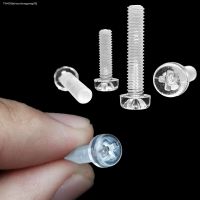 ┋❇¤ 25pcs M3 M4 Acrylic Clear Transparent Plastic Cross Recessed Pan Phillips Round Head Bolt Screw Diameter 3mm 4mm length 4-25mm