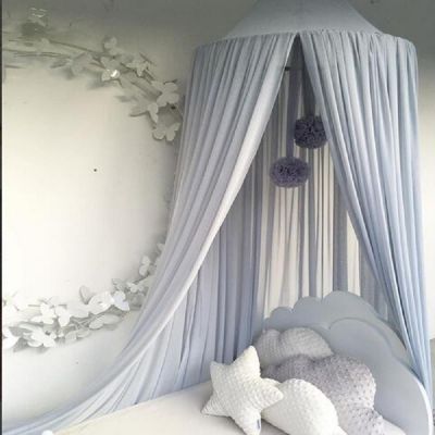 Chiffon Baby Room Decoration Hung Dome Mosquito Net Kids Bed Curtain Canopy Round Crib Netting Tent Photography Props 240cm