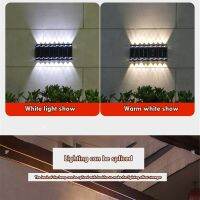 WEIXIN Spliceable Solar Wall Light Up Down 4LED Outdoor Garden Lamp Waterproof Fence Patio Sunlight Outside Deck Step Yard Sun Light